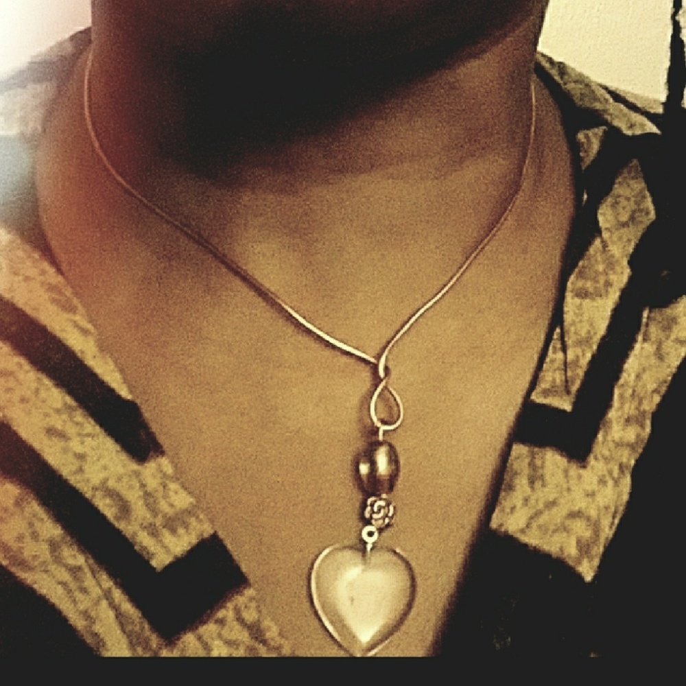 Clear Quartz Heart & Copper Necklace